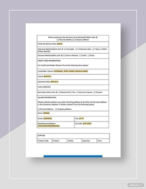 Office Supplies Request Template