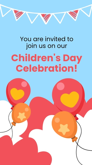 Free Childrens Day Invitation Whatsapp Post Template to Edit Online