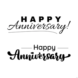 Black Happy Anniversary Vector