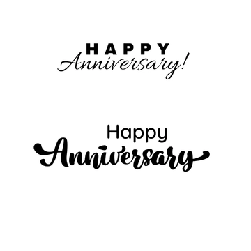 Free Black Happy Anniversary Clipart Template to Edit Online