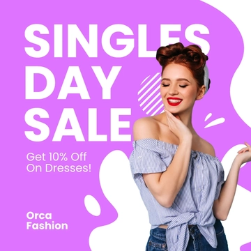 Free Singles Day Sale Instagram Post Template to Edit Online