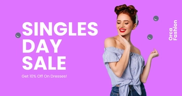 Free Singles Day Sale Facebook Post Template to Edit Online
