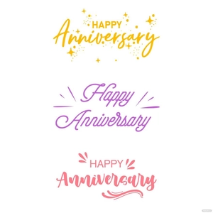 Free Happy Anniversary Lettering Clipart Template to Edit Online