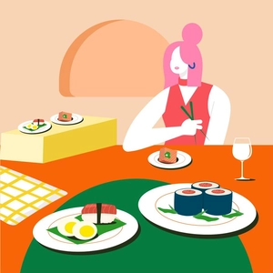 Buffet Food Illustration