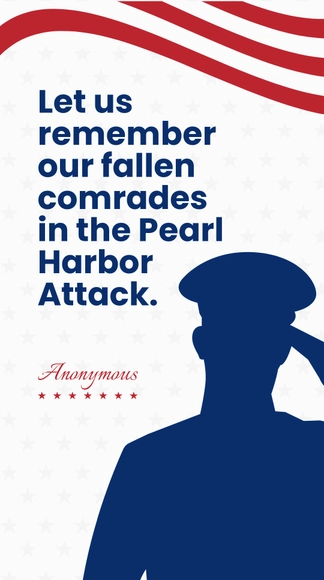 Free Pearl Harbor Remembrance Day Quote Instagram Story Template to Edit Online