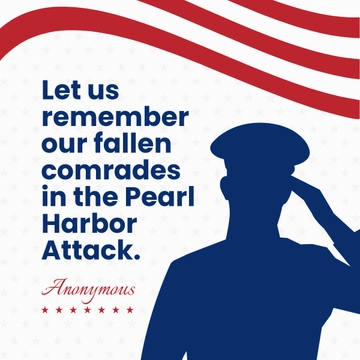 Free Pearl Harbor Remembrance Day Quote LinkedIn Post Template to Edit Online
