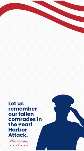 Free Pearl Harbor Remembrance Day Quote Snapchat Geofilter Template to Edit Online
