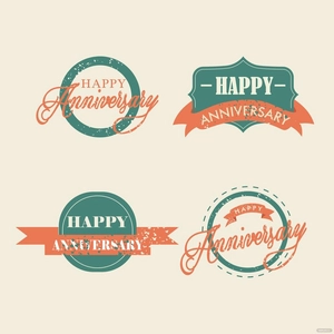 Vintage Happy Anniversary Vector