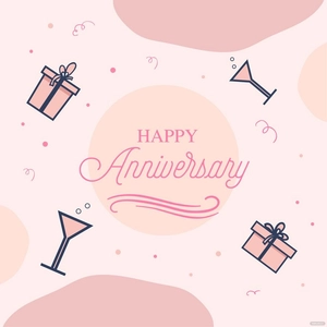Pink Happy Anniversary Vector
