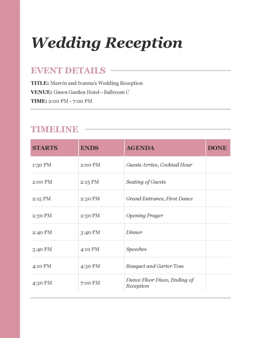Event Agenda Template