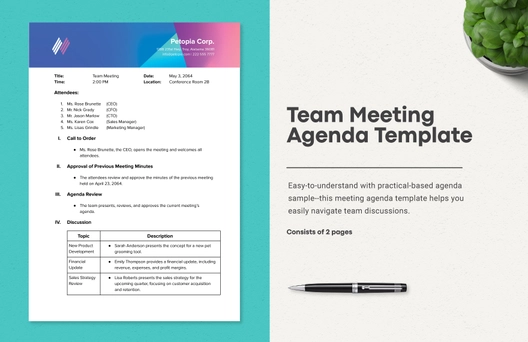 Team Meeting Agenda Template