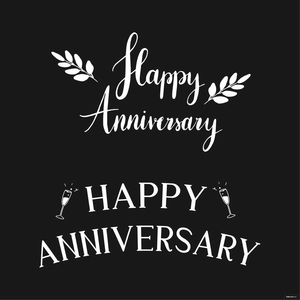 White Happy Anniversary Vector