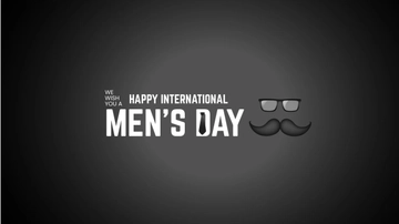Free International Mens Day Wishes Youtube Banner Template to Edit Online