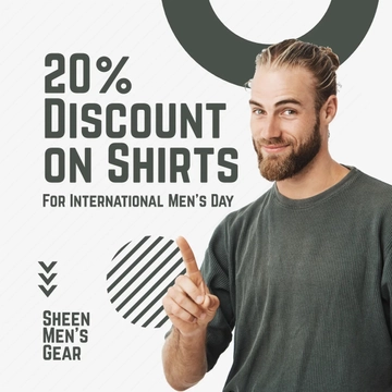 Free International Mens Day Offer Instagram Post Template to Edit Online