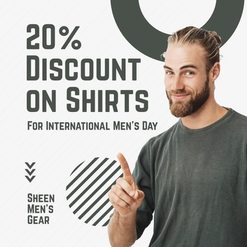 Free International Mens Day Offer Linkedin Post Template to Edit Online
