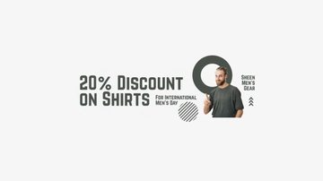 Free International Mens Day Offer Youtube Banner Template to Edit Online