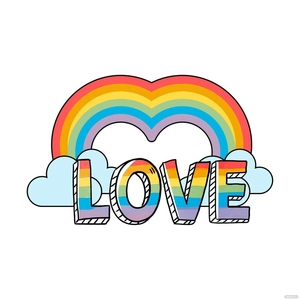 Free Rainbow Love Clipart Template to Edit Online