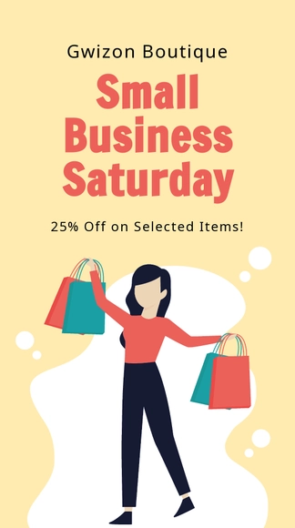 Free Small Business Saturday Promotion Whatsapp Post Template to Edit Online
