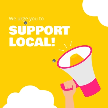 Free Support Local Linkedin Post Template to Edit Online