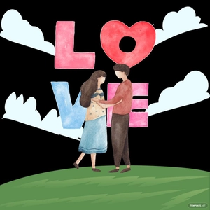 Watercolor Love Vector