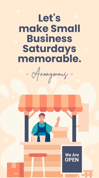 Free Small Business Saturday Quote Whatsapp Post Template to Edit Online