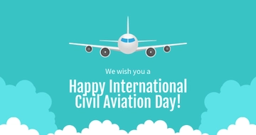 Free International Civil Aviation Day Facebook Post Template to Edit Online