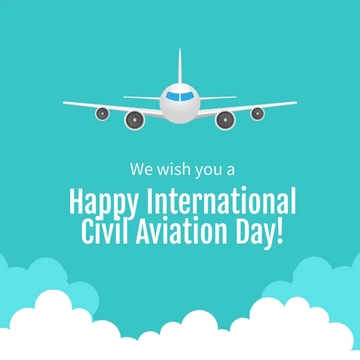 Free International Civil Aviation Day Instagram Post Template to Edit Online