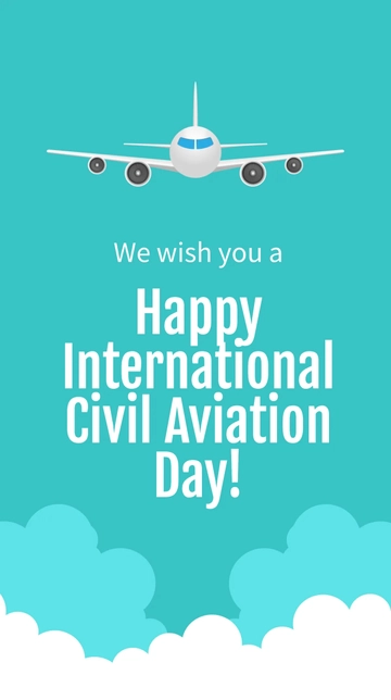 Free International Civil Aviation Day Instagram Story Template to Edit Online