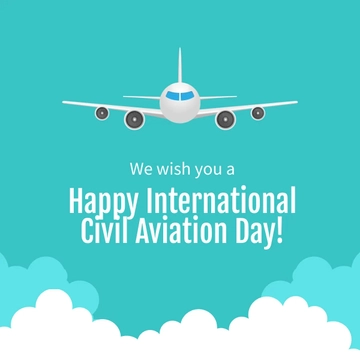 Free International Civil Aviation Day Linkedin Post Template to Edit Online