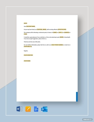 Retirement Party Invitation Internal Template