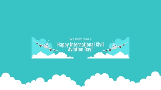 Free International Civil Aviation Day Youtube Banner Template to Edit Online