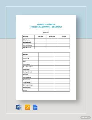Quarterly Income Statement Template