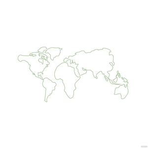 World Map Line Vector