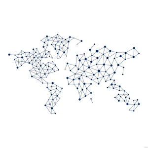 Connected World Map Vector