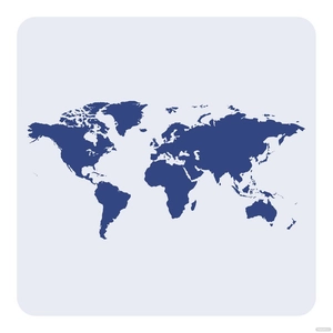 Blue World Map Vector