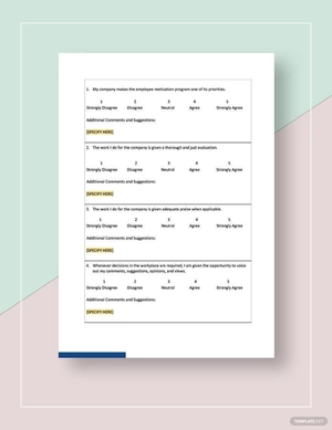 Motivation Survey Template Motivation Survey Template