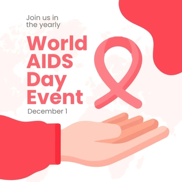 Free World AIDS Day Event Linkedin Post Template to Edit Online