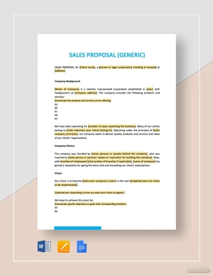 Printable Sales Proposal Template