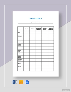 Trial Balance Template
