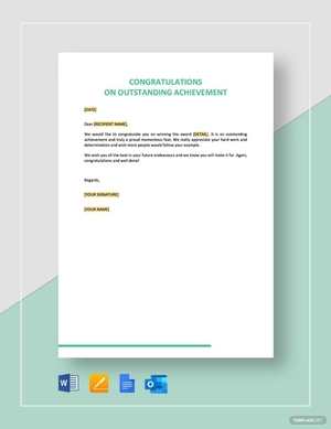 Congratulations on Outstanding Achievement Template