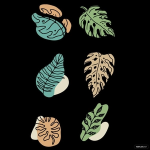 Cartoon Palm Leaves Vector