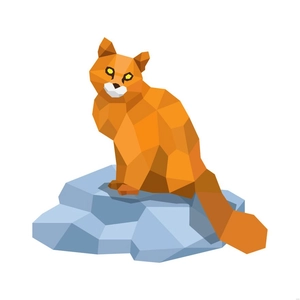Geometric Cat Illustration
