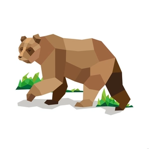 Geometric Bear Illustration