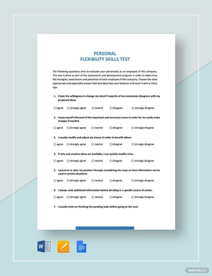 Test Personal Flexibility Skills Template