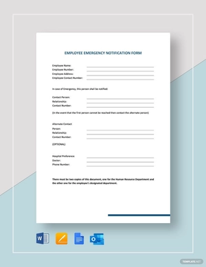 Employee Emergency Notification Form Template Employee Emergency Notification Form Template