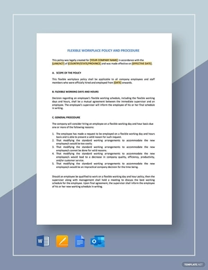 Flexible Workplace Policy and Procedure Template