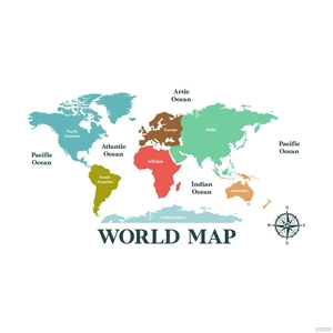Colorful World Map Clipart