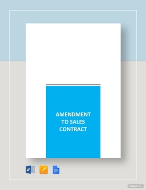Amendment to Sales Contract Template Amendment to Sales Contract Template