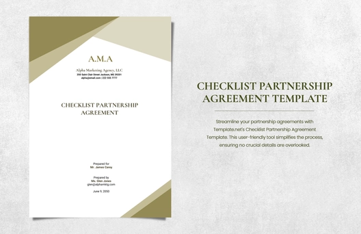 Checklist Partnership Agreement Template
