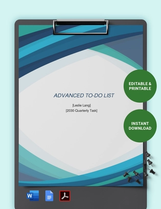 Advanced To Do List Template